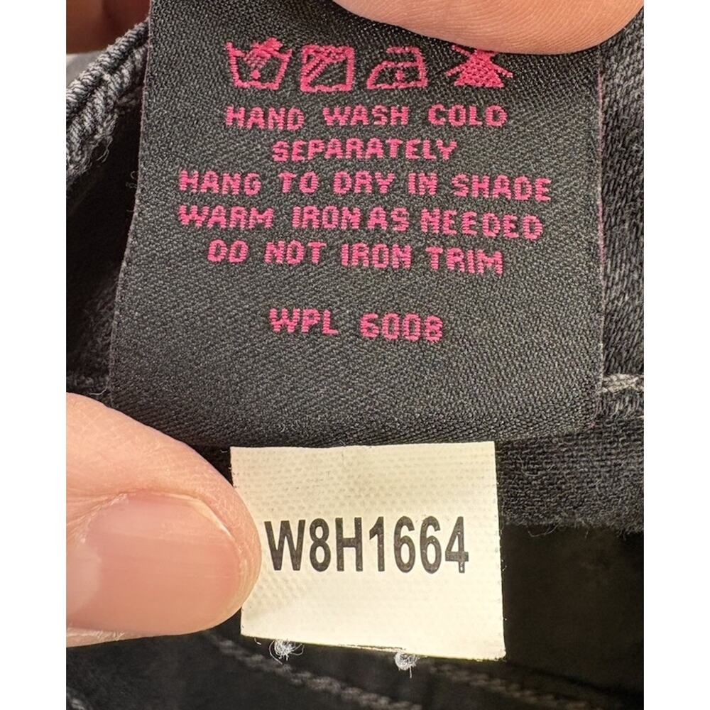 Women’s Rock & Roll Black Jeans High Rise Trouser Wide Boot Cut W29 X 34L - Picture 5 of 10